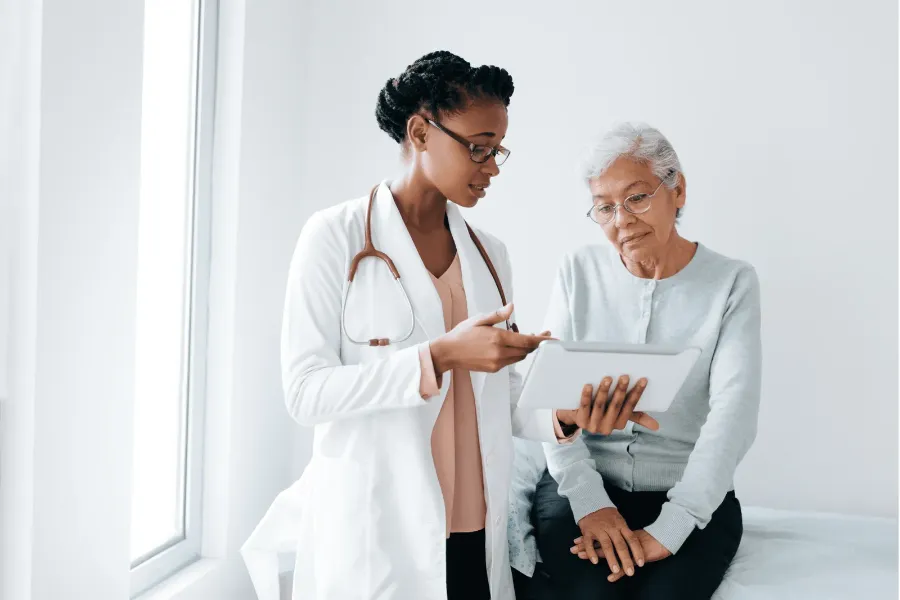 Doctor reviewing results with a patient